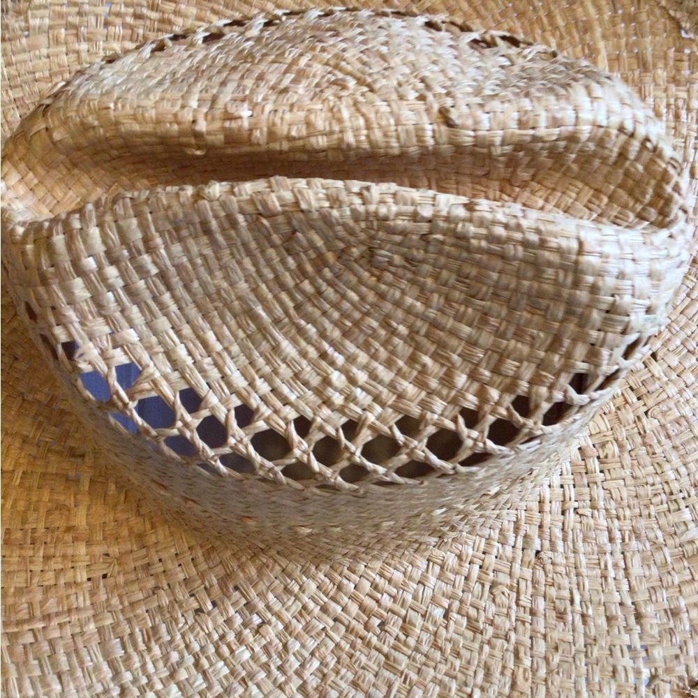 Rare WYETH Straw Cowboy Hat with Chin Strap - Picture 3 of 7